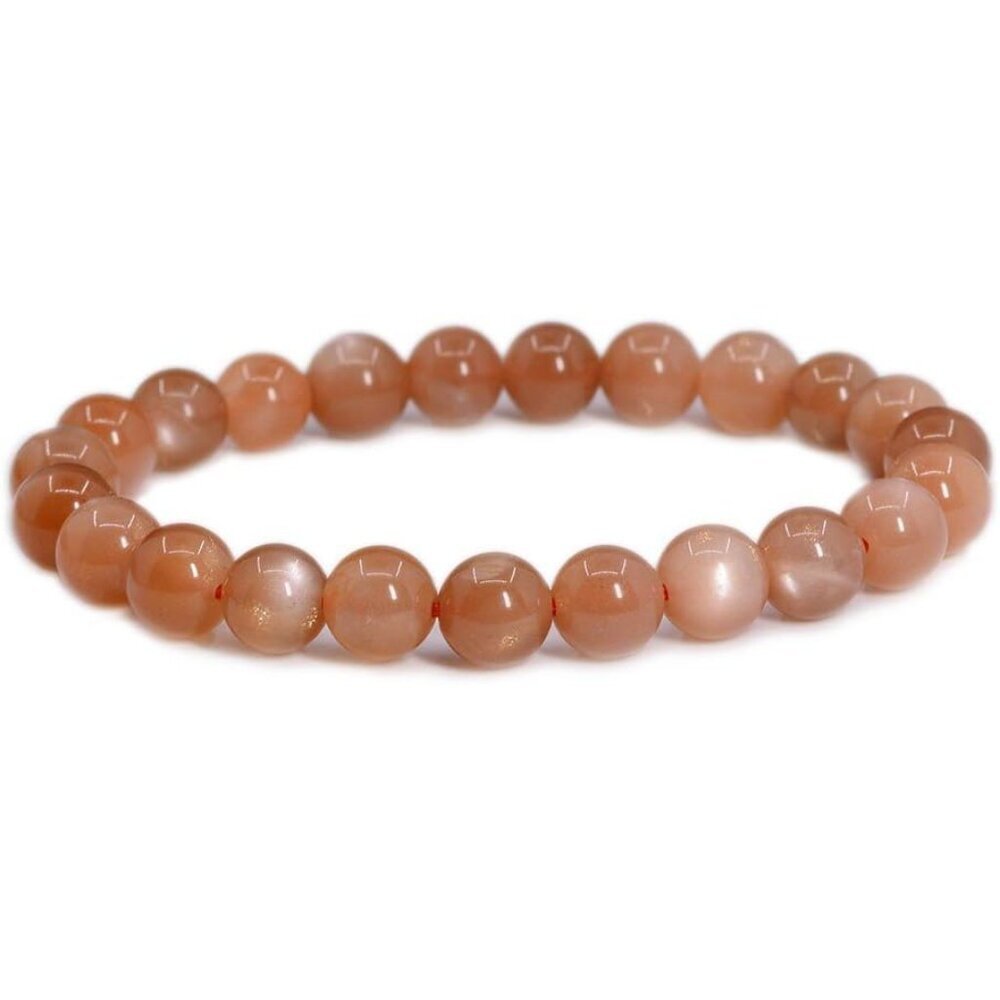 Gem Semi Precious Gemstone 8mm Round Beads Stretch Bracelet 7 Inch Unisex